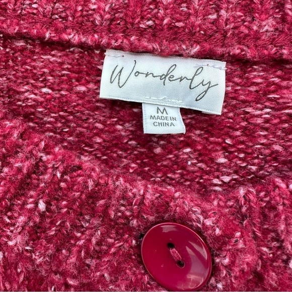 Wonderly Mauve Marled Knit Button Front Cardigan, M - Picture 9 of 11